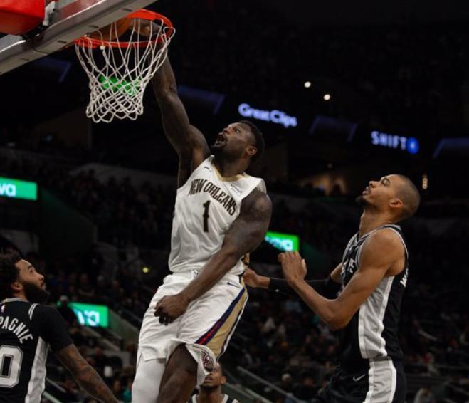 錫安兩雙力挽狂瀾，文班亞馬空砍16+16+4封蓋，馬刺不敵西部倒一